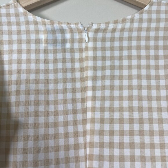 Princess Polly Ainslie MINI DRESS White Beige Gingham Size 2 Tomato Girl Summer - Picture 7 of 12
